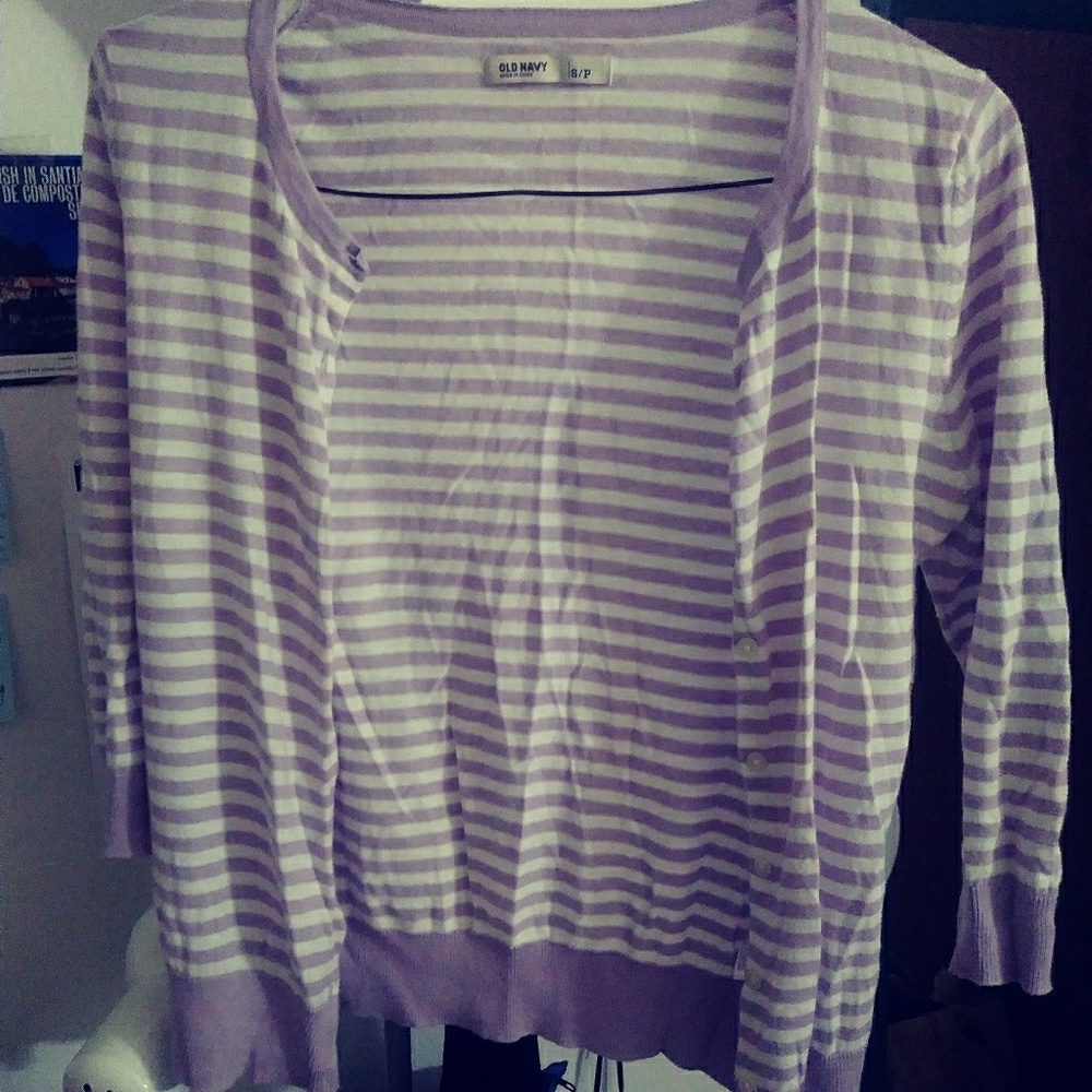 2/$15⭐ Light purple/Lavender striped Cardigan